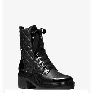 Michael Kors Tilda Quilted Combat Boot Size 9.5
